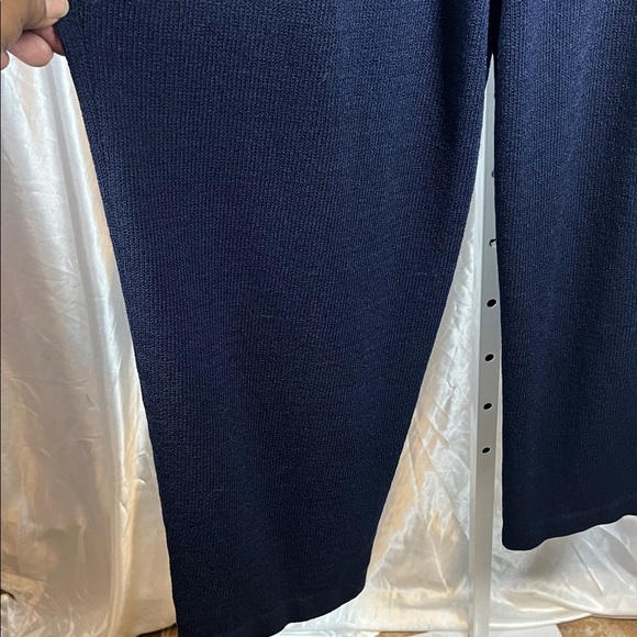 Elegant Navy Wide Leg Pants - Picture 6 of 10